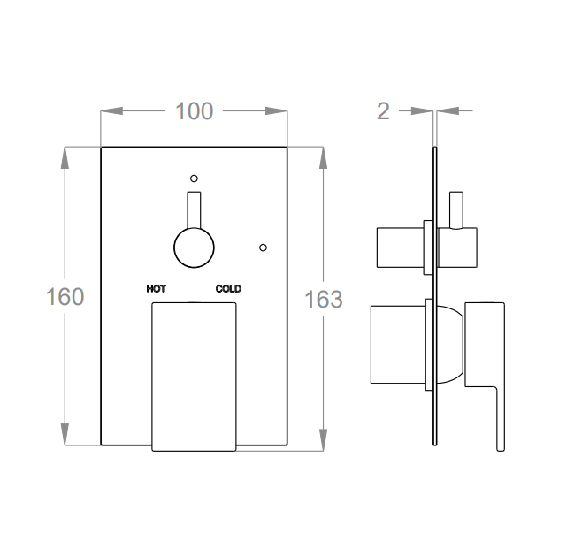 FIR ITALIA – Miscelatore doccia ad incasso con deviatore selettivo a due uscite (Parte incasso + parte esterna)