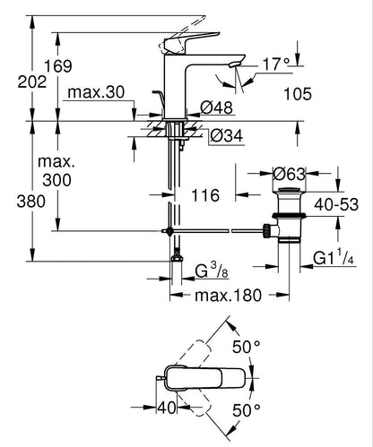 Set miscelatori lavabo + bidet GROHE Cubeo cromo