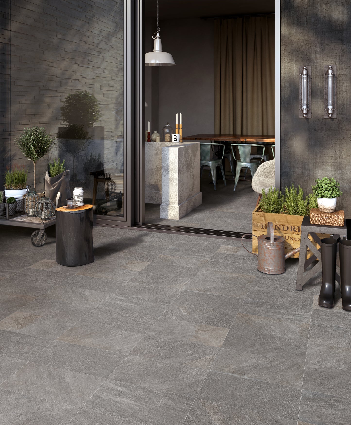 Tuscania Quarzite Grigio R11 20X40 - Gres Per Esterno