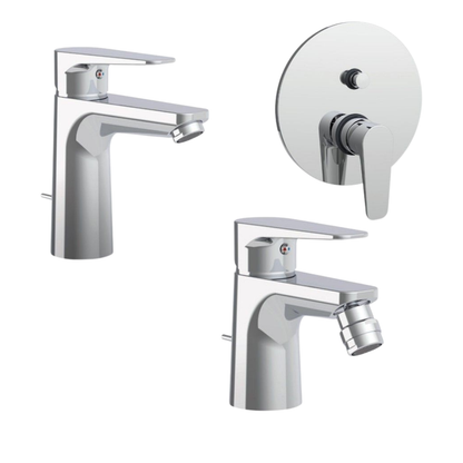 PAFFONI ORANGE | Set Rubinetteria Lavabo + Bidet + Doccia con Deviatore (Cromato)