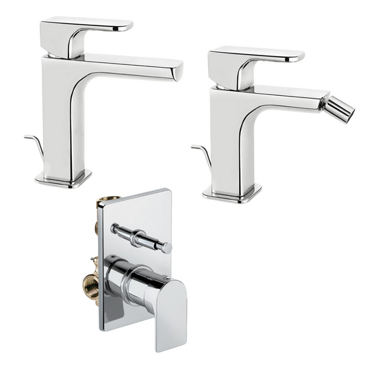 Set Rubinetteria Lavabo + Bidet + Doccia – FIR Italia Daily 44 / Doda 67 (Cromo)