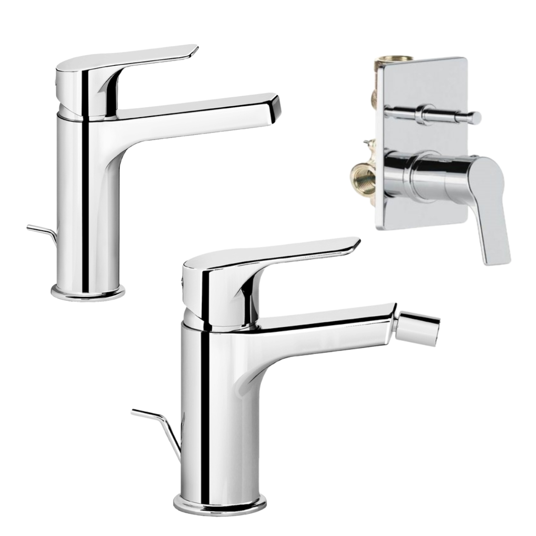 Set Rubinetteria Lavabo + Bidet + Doccia – FIR Italia Handy 52 (Cromo)