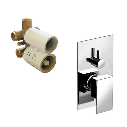 FIR ITALIA – Miscelatore doccia ad incasso con deviatore selettivo a due uscite (Parte incasso + parte esterna)