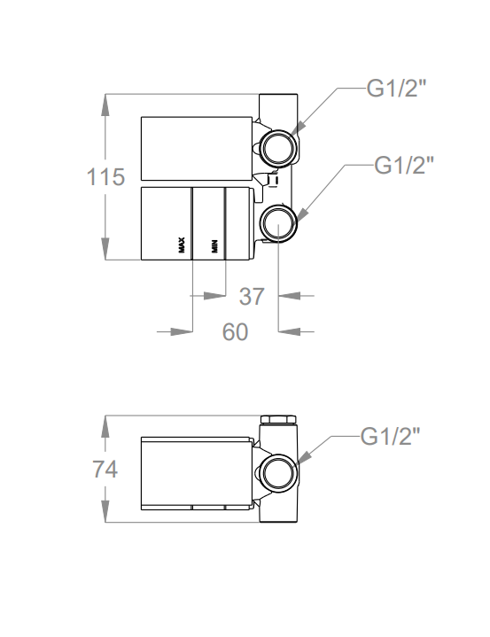 FIR ITALIA – Miscelatore doccia ad incasso con deviatore selettivo a due uscite (Parte incasso + parte esterna)