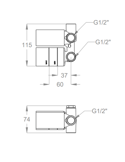 FIR ITALIA – Miscelatore doccia ad incasso con deviatore selettivo a due uscite (Parte incasso + parte esterna)